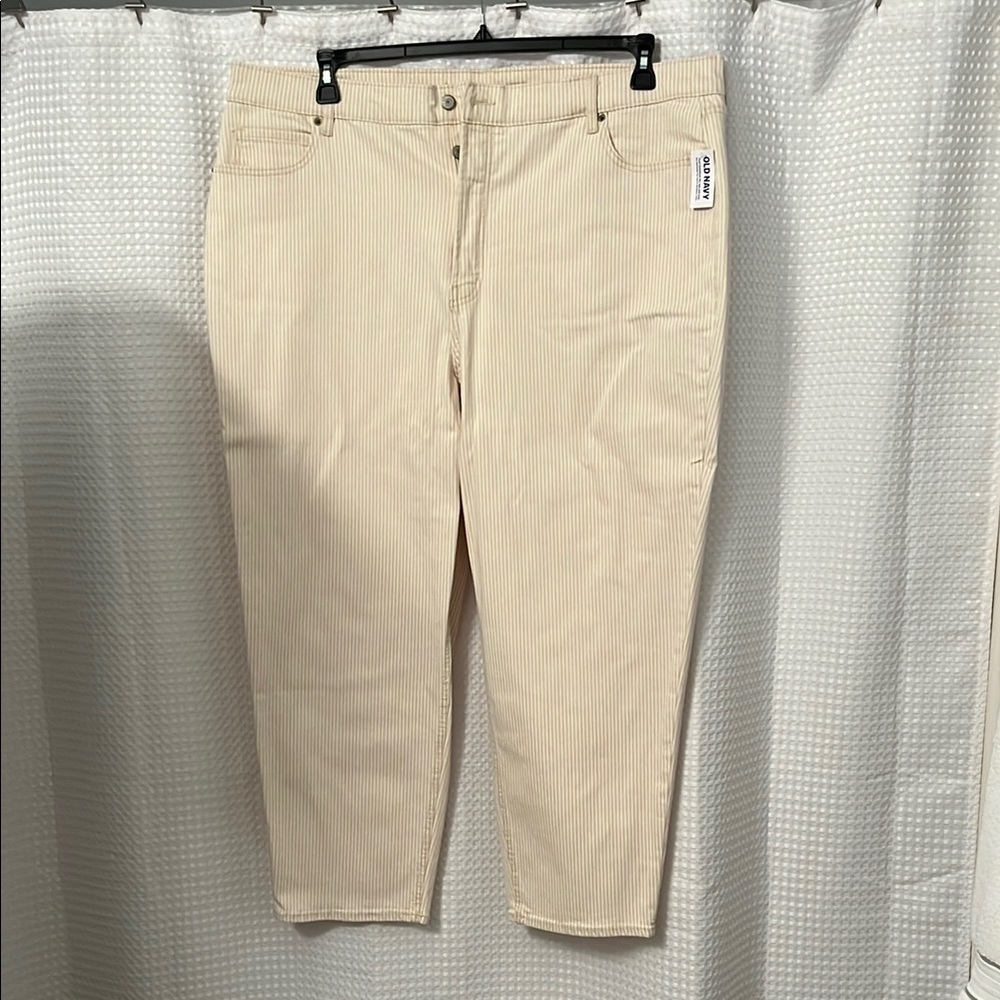 Women's Cream Pinstripe Jeans